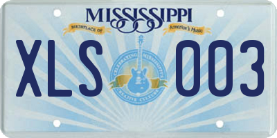 MS license plate XLS003