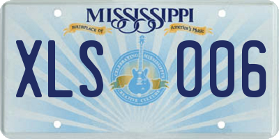 MS license plate XLS006
