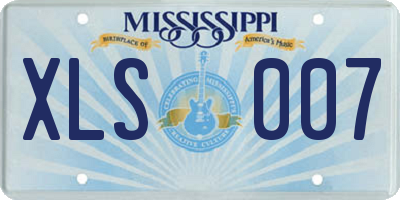 MS license plate XLS007