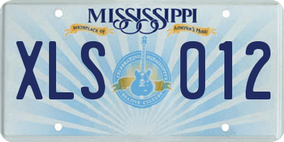 MS license plate XLS012