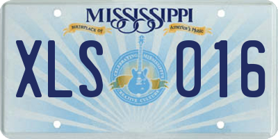 MS license plate XLS016