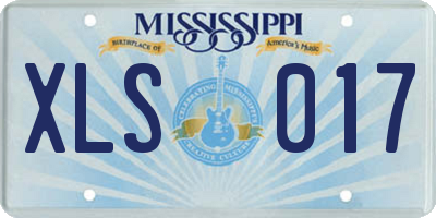 MS license plate XLS017