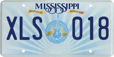 MS license plate XLS018