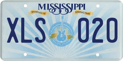 MS license plate XLS020