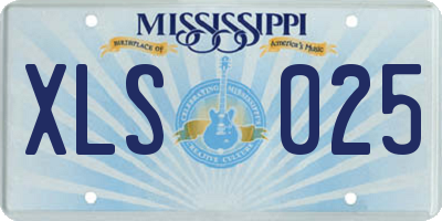 MS license plate XLS025
