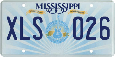 MS license plate XLS026
