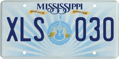 MS license plate XLS030