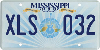 MS license plate XLS032