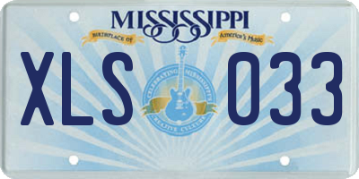 MS license plate XLS033