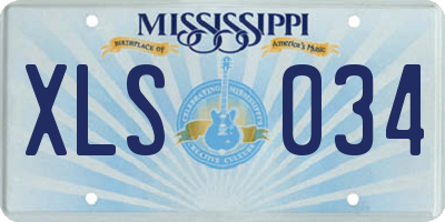 MS license plate XLS034
