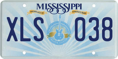 MS license plate XLS038