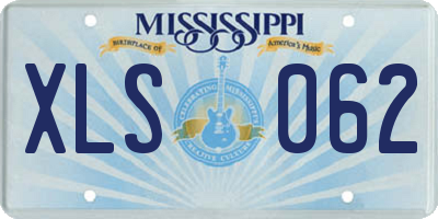 MS license plate XLS062
