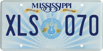 MS license plate XLS070