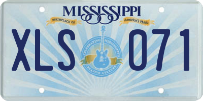 MS license plate XLS071