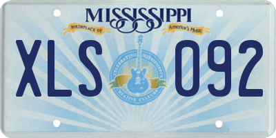 MS license plate XLS092