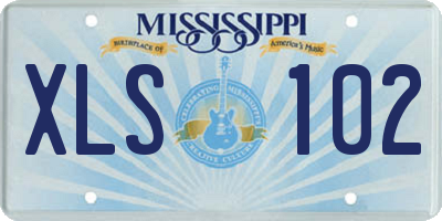 MS license plate XLS102