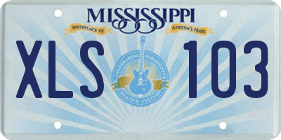 MS license plate XLS103