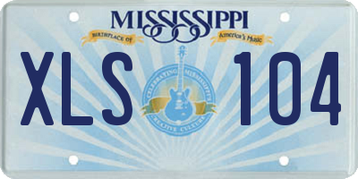 MS license plate XLS104
