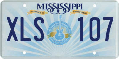 MS license plate XLS107