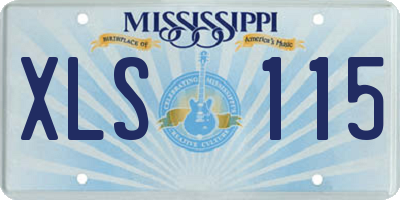 MS license plate XLS115