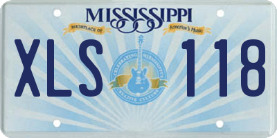 MS license plate XLS118