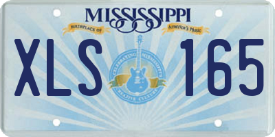 MS license plate XLS165