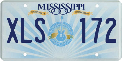 MS license plate XLS172