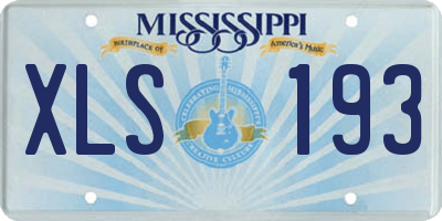 MS license plate XLS193