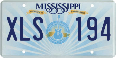 MS license plate XLS194