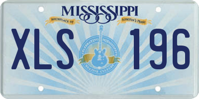 MS license plate XLS196