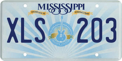MS license plate XLS203