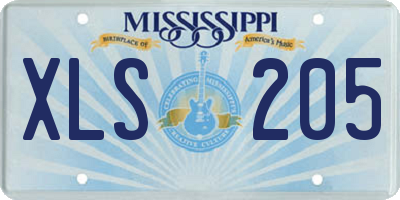 MS license plate XLS205