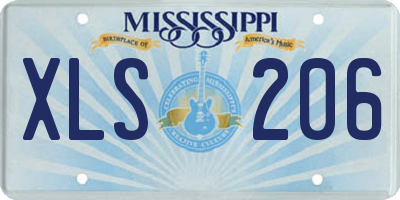 MS license plate XLS206