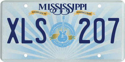 MS license plate XLS207