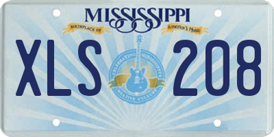 MS license plate XLS208