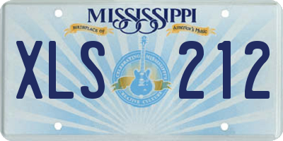 MS license plate XLS212
