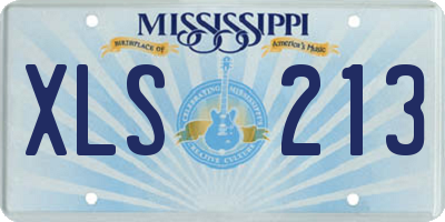 MS license plate XLS213