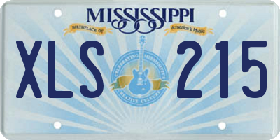 MS license plate XLS215