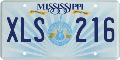 MS license plate XLS216