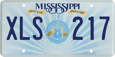 MS license plate XLS217