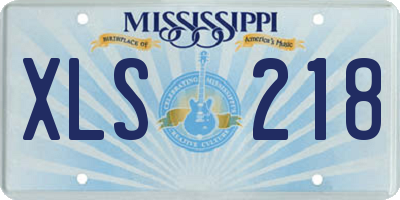 MS license plate XLS218