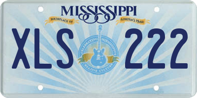 MS license plate XLS222