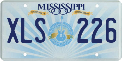 MS license plate XLS226