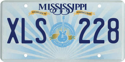 MS license plate XLS228