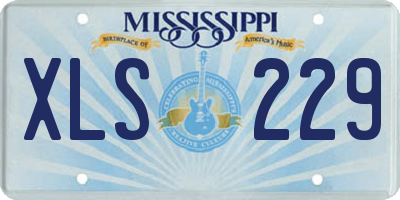 MS license plate XLS229