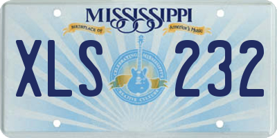 MS license plate XLS232