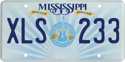 MS license plate XLS233