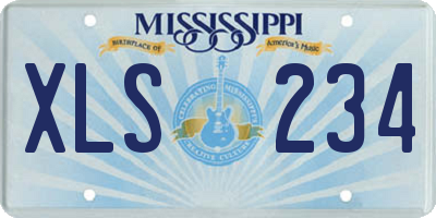 MS license plate XLS234