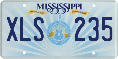 MS license plate XLS235