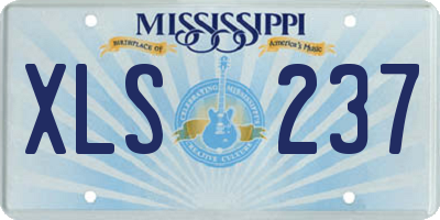 MS license plate XLS237